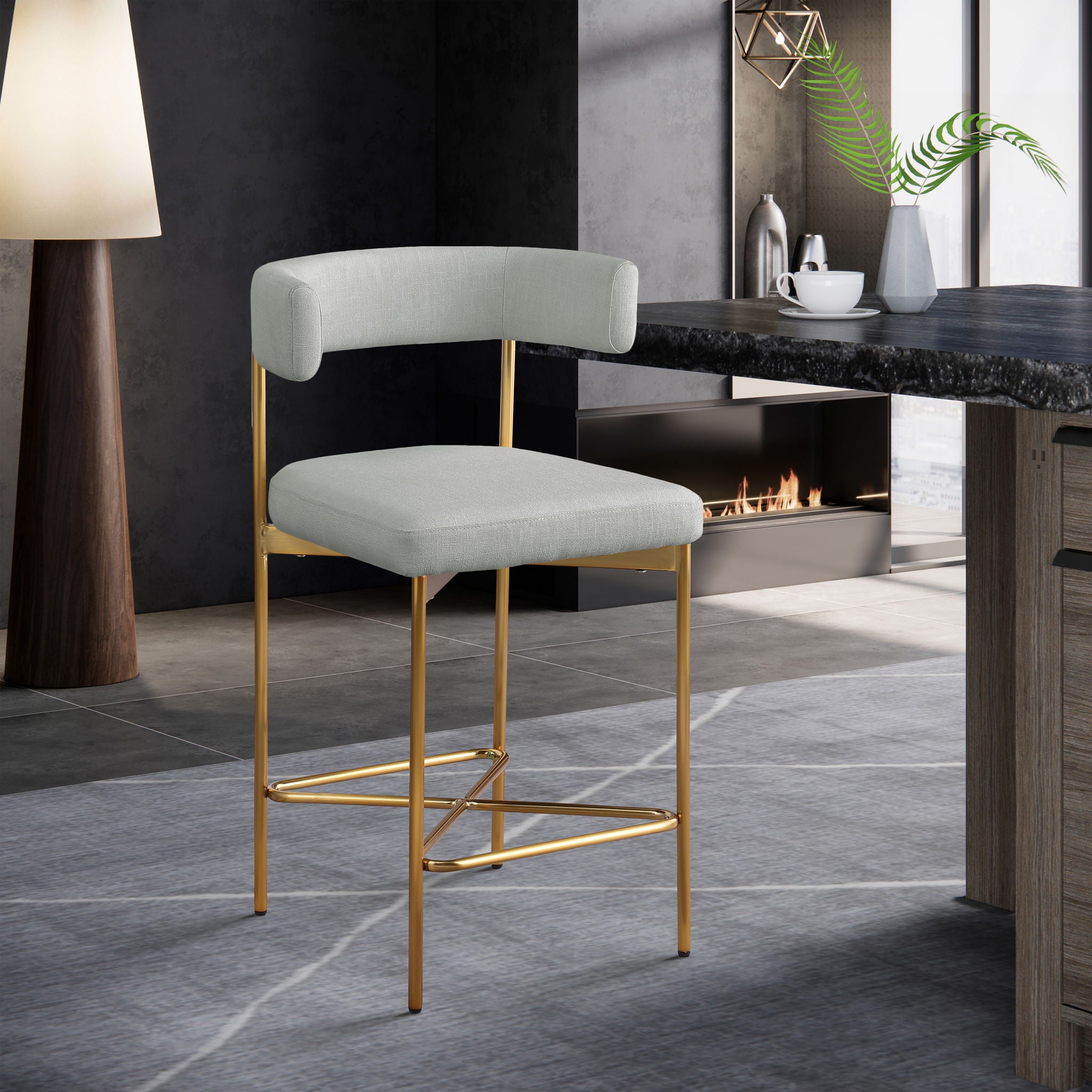 Rivage - Durable Stool With Gold Frame (Set of 2) - Urban Living Furniture (Los Angeles, CA)