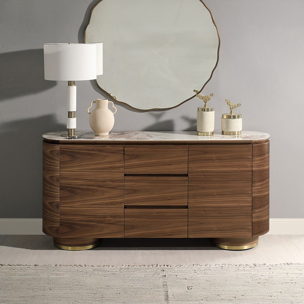 Willene - Server With Ceramic Top - Ceramic Top & Walnut - Urban Living Furniture (Los Angeles, CA)