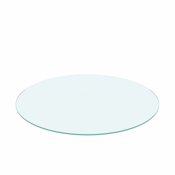36" Round Tempered Glass Table Top Clear Glass 1 / 4" Thick Flat Polished Edge - Transparent