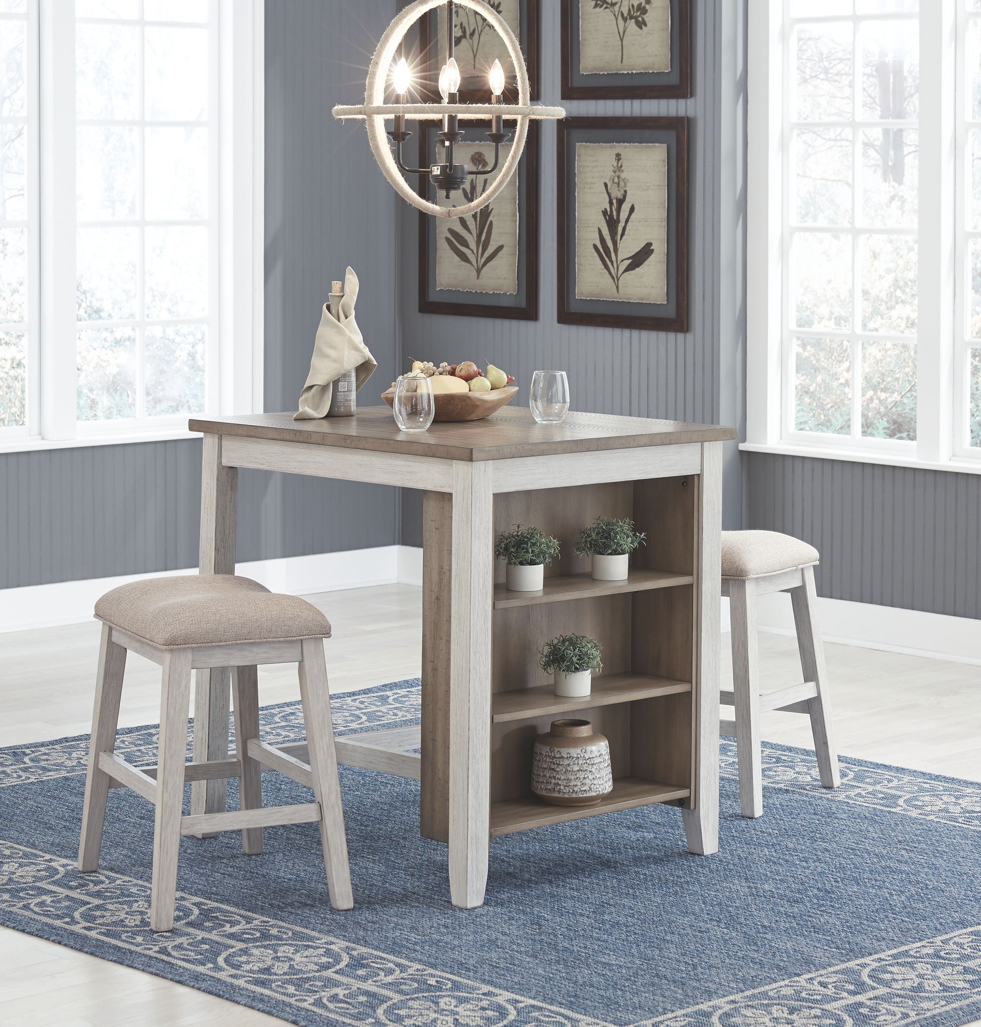 Skempton - White - RECT DRM Counter TBL Set(Set of 3) - Urban Living Furniture (Los Angeles, CA)