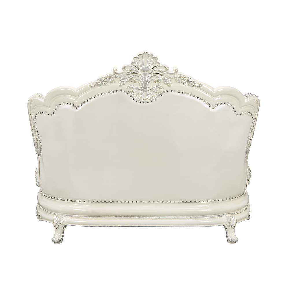 Adara - Loveseat - White PU & Antique White Finish - Urban Living Furniture (Los Angeles, CA)