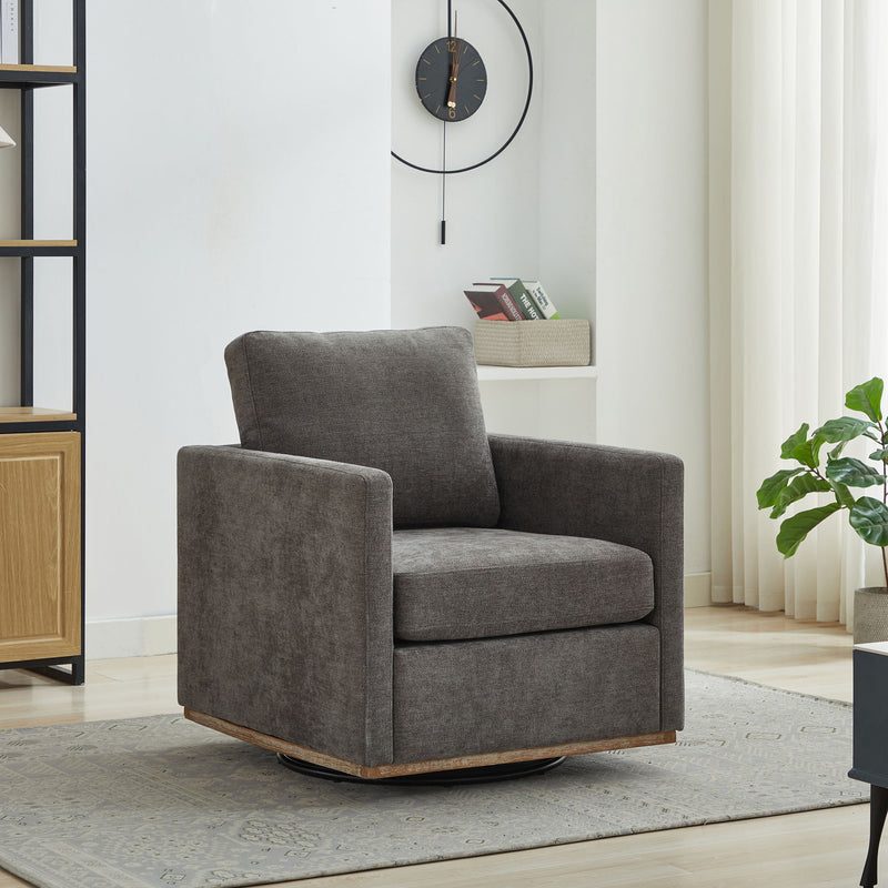 Square Upholstered Swivel Accent Chair For Living Room