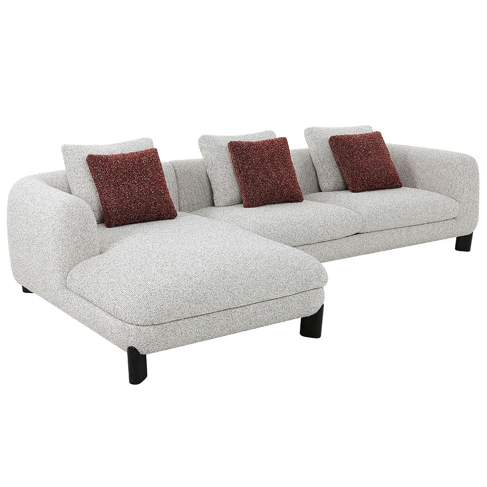Mardi - Sectional Sofa With 6 Pillows - Maroon & Beige Tweed - Urban Living Furniture (Los Angeles, CA)