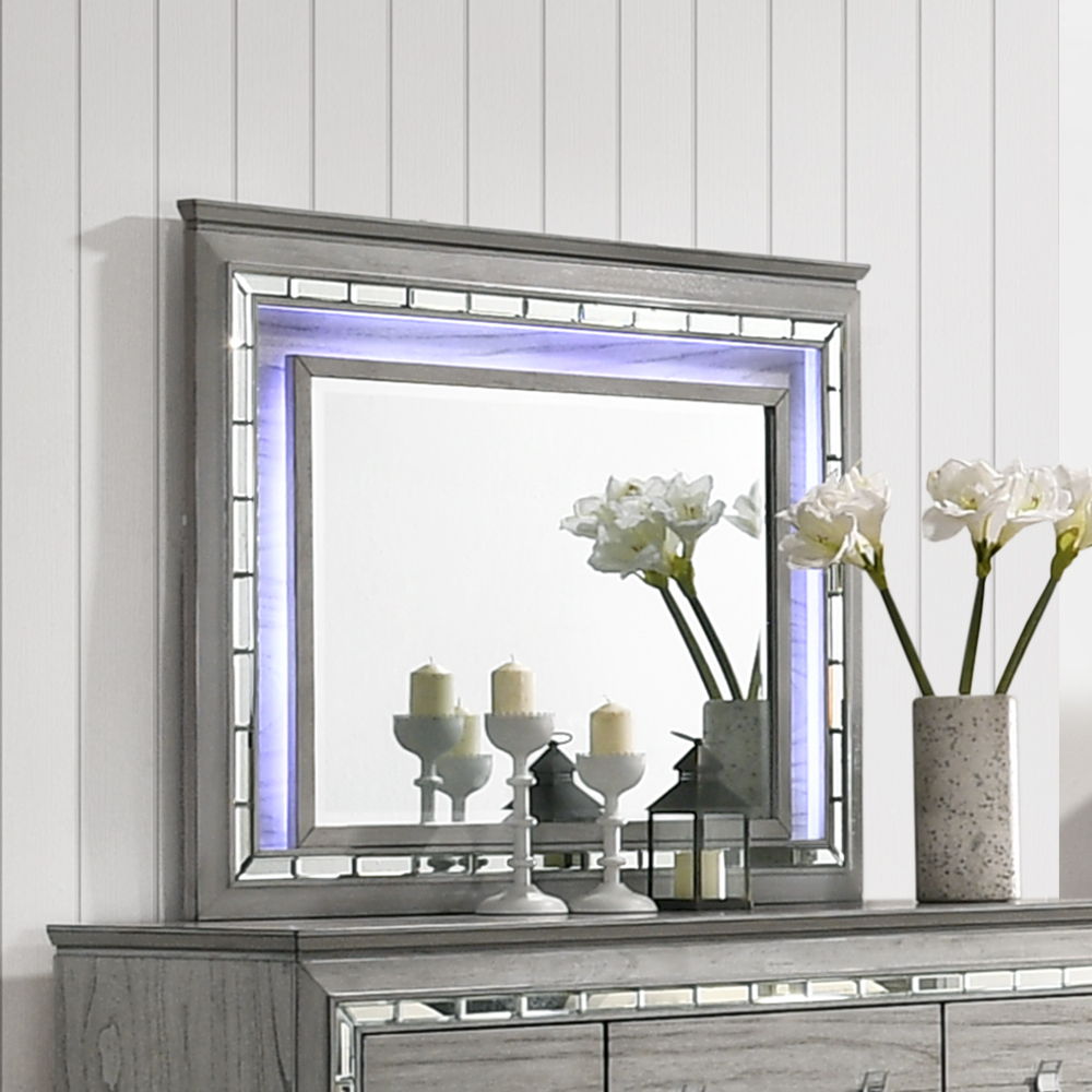 Antares - Mirror With LED - Light Gray Oak - Urban Living Furniture (Los Angeles, CA)