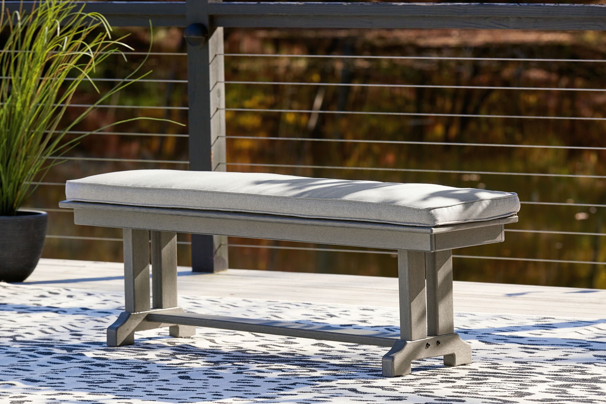 Visola - Bench with Cushion - Gray - Urban Living Furniture (Los Angeles, CA)