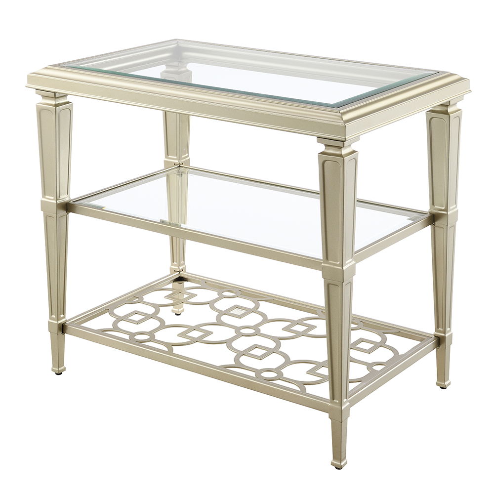 Zaba - End Table - Glass Top & Silver - Urban Living Furniture (Los Angeles, CA)