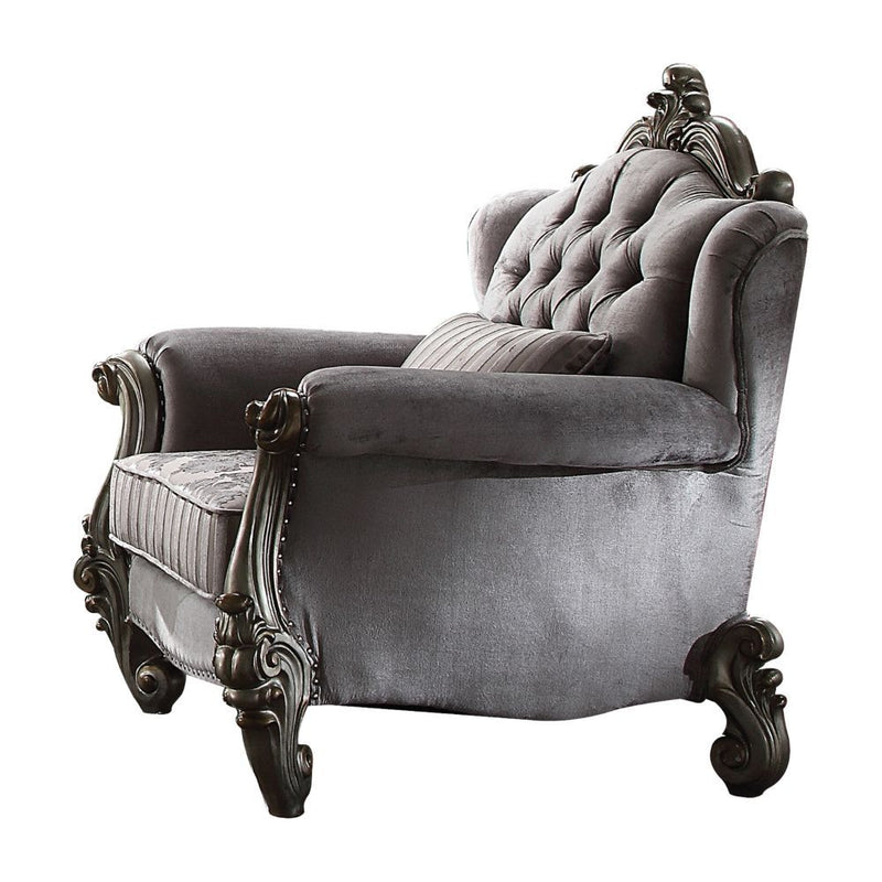 Versailles - Chair - Velvet & Antique Platinum - 46" - Urban Living Furniture (Los Angeles, CA)
