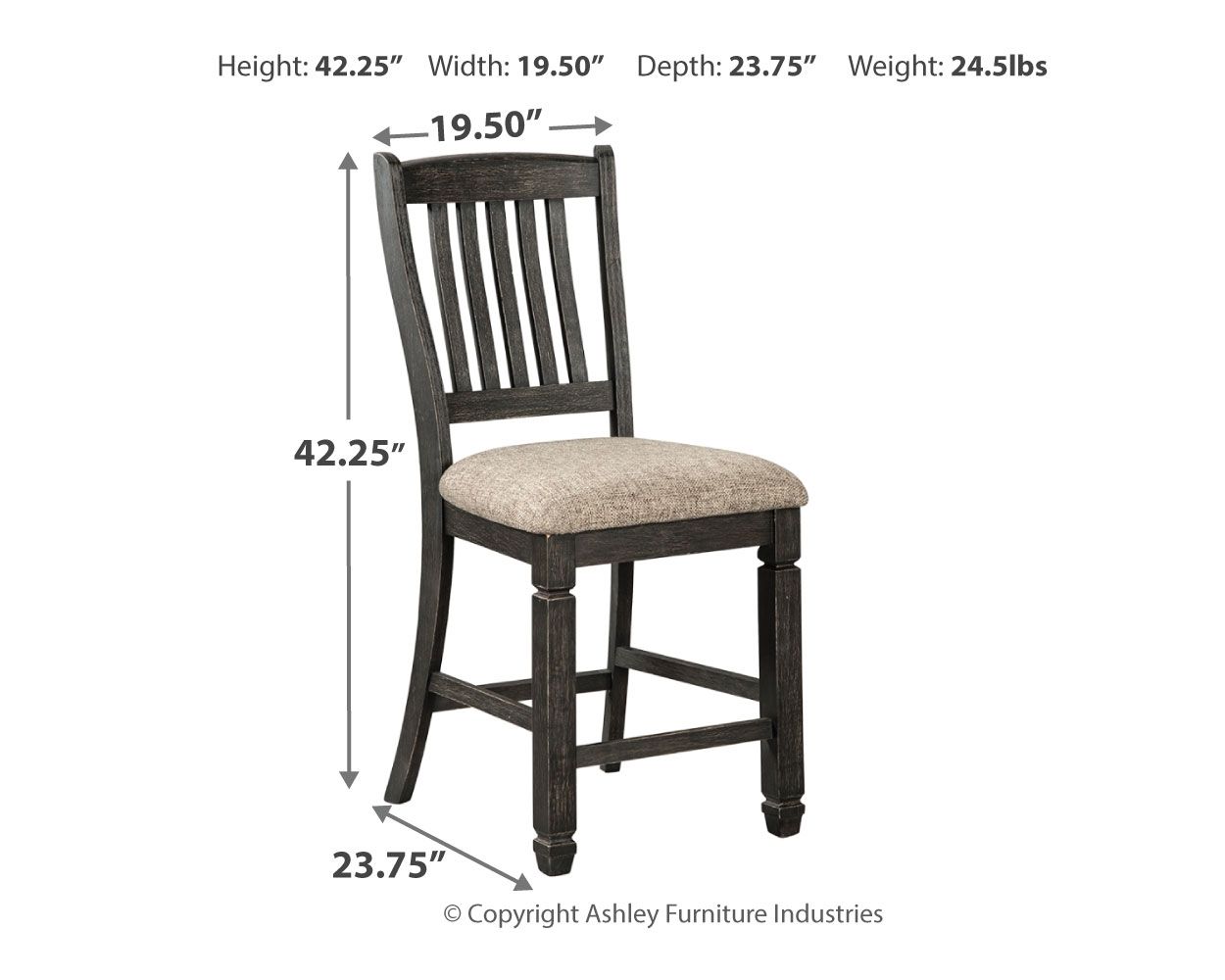 Tyler Creek - Black / Grayish Brown - Upholstered Barstool (Set of 2) - Urban Living Furniture (Los Angeles, CA)