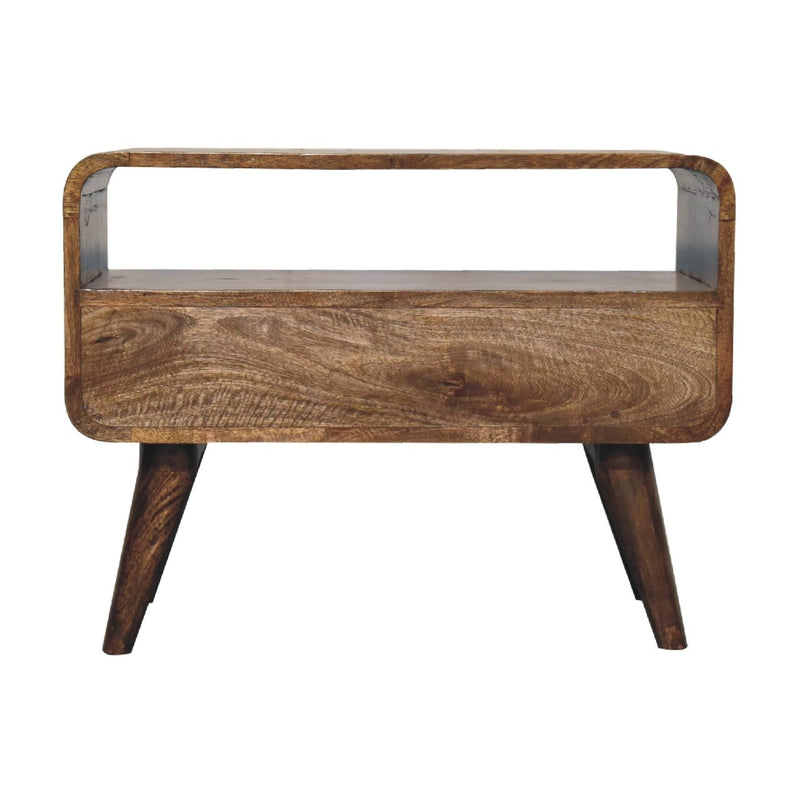 Solid Wood Curved Media Unit