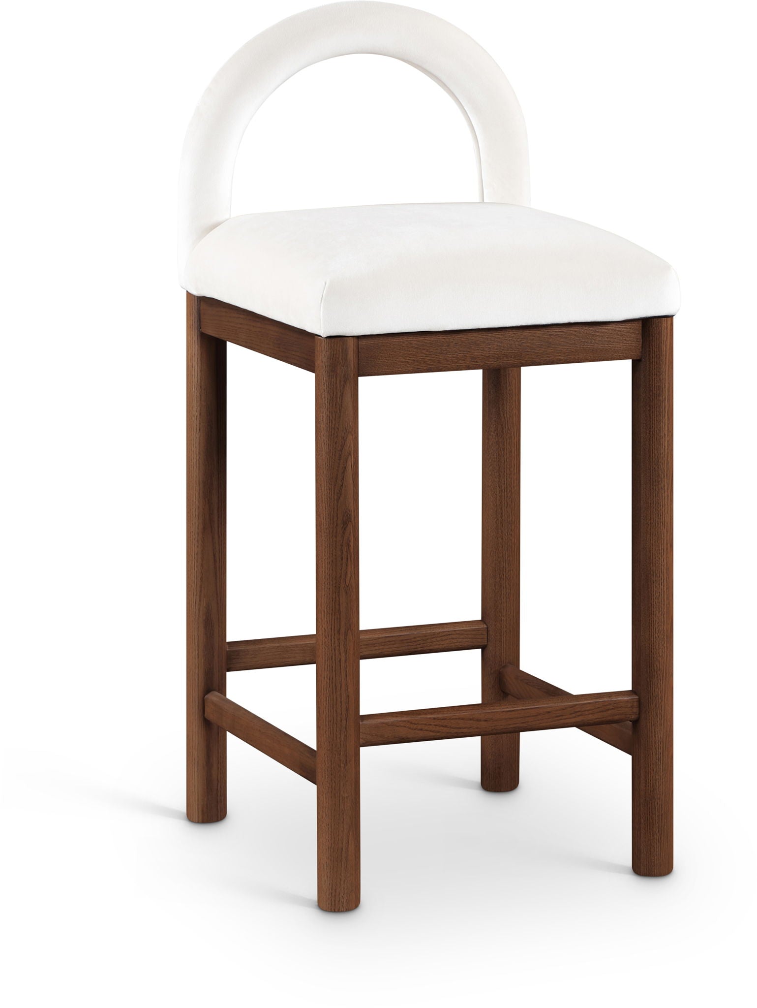 Conrad - Velvet Counter Stool With Brown Legs - Urban Living Furniture (Los Angeles, CA)