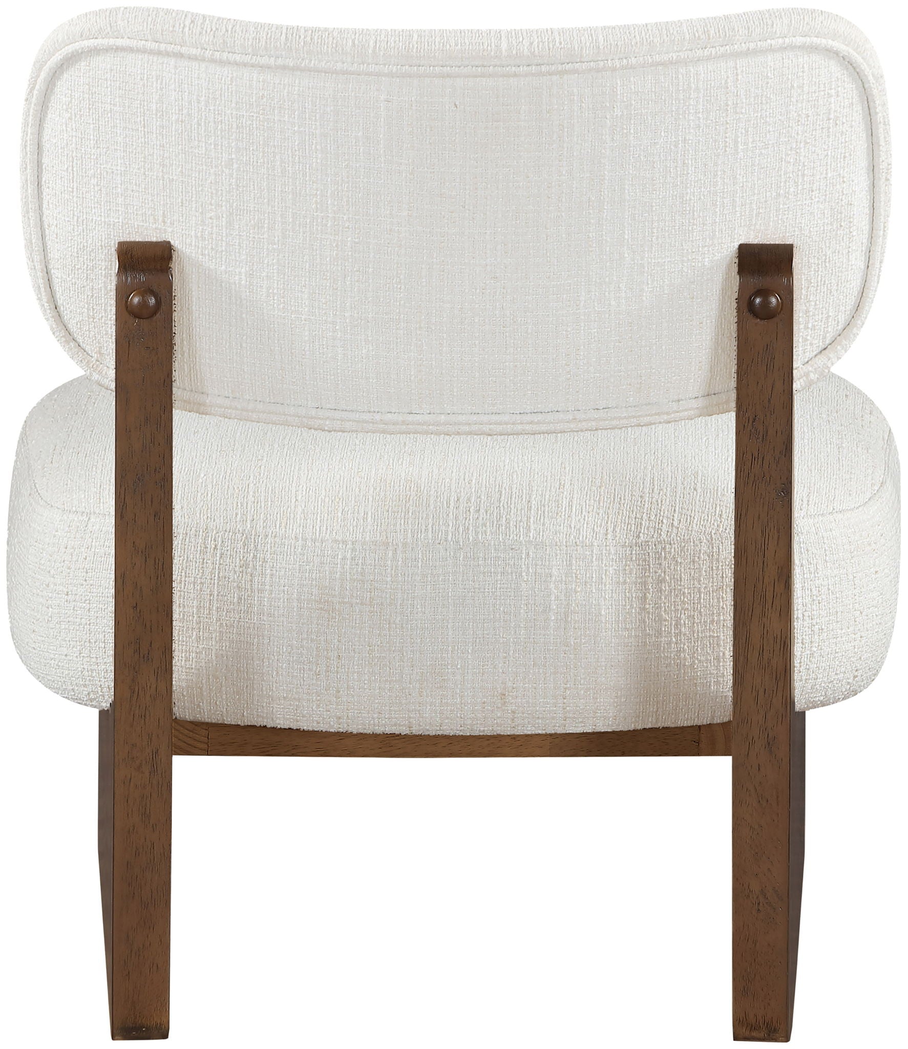 Vetra - Linen Textured Fabric Upholstered Accent Chair With Brown Base