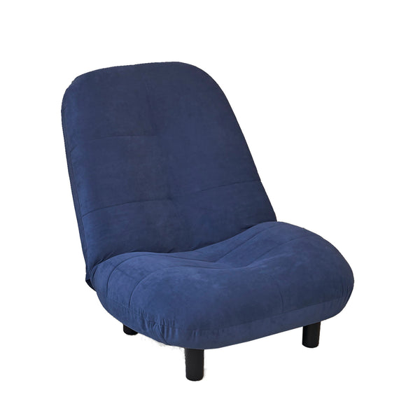 Single Sofa Reclining Japanese Chair Lazy Sofa Tatami Balcony Adjustable Chair - Navy Blue