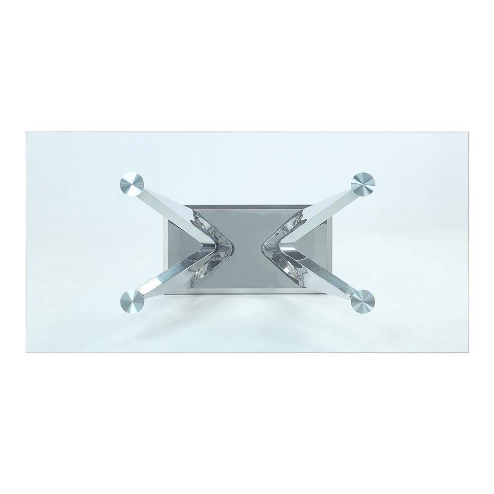 Azriel - Dining Table - Clear Glass & Mirrored Silver Finish - Urban Living Furniture (Los Angeles, CA)