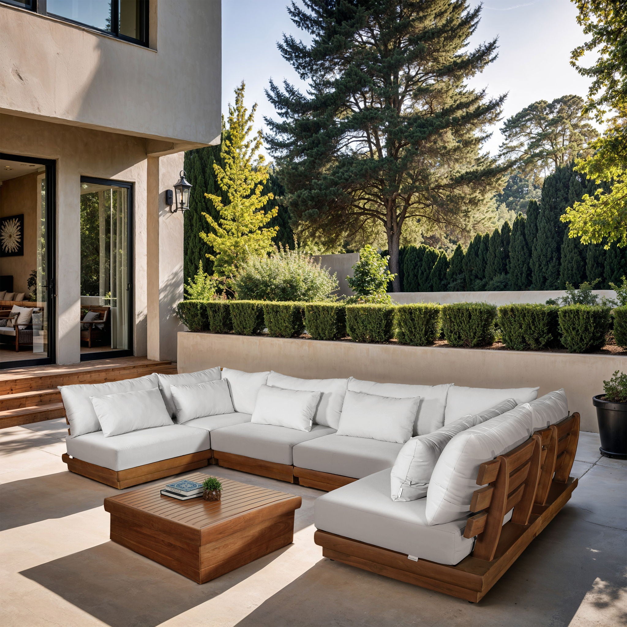 Mirella - 6 Piece Water Resistant Fabric Upholstered Outdoor Patio Modular Sectional - Urban Living Furniture (Los Angeles, CA)