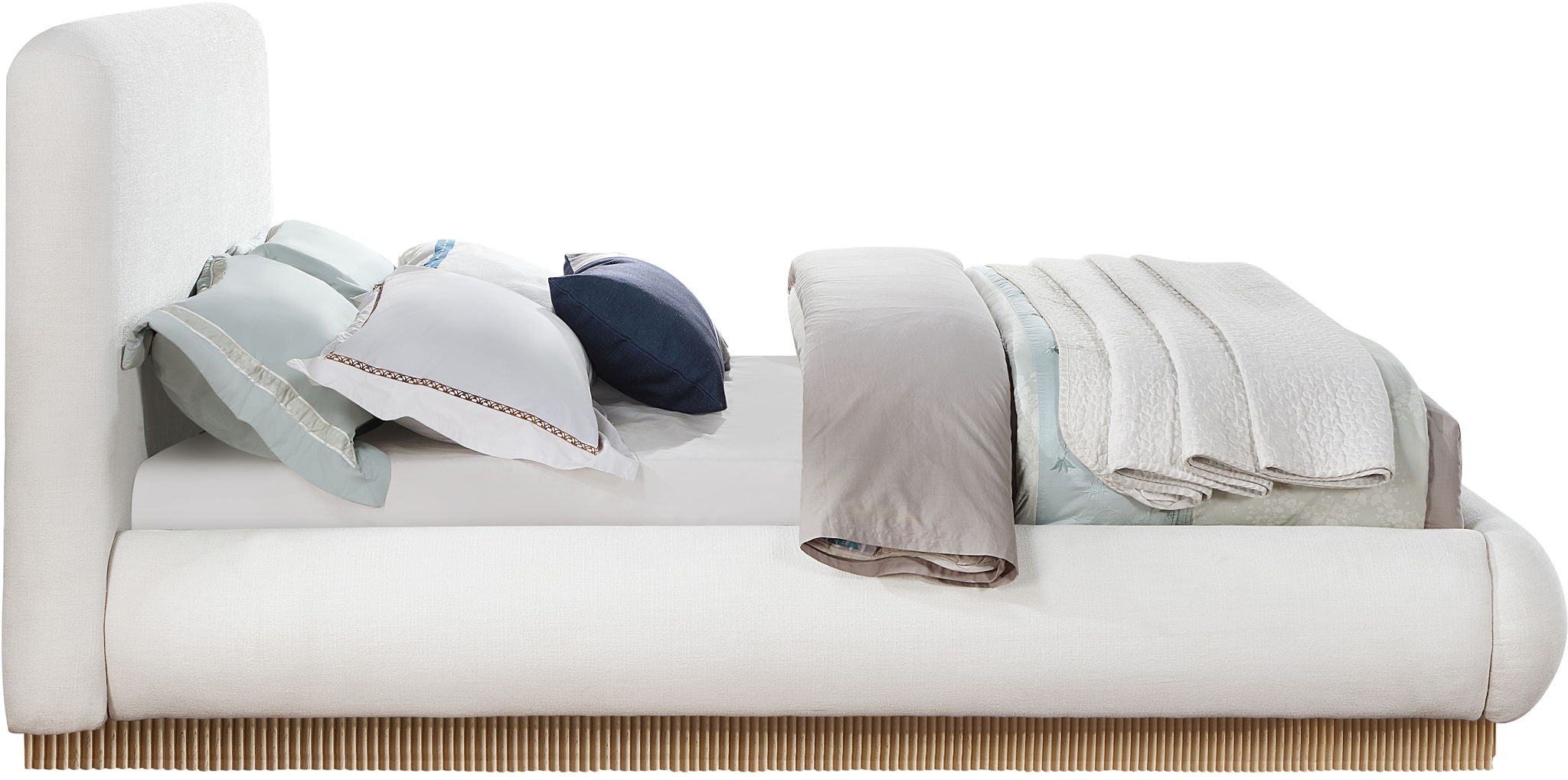 Rigby - Linen Bed With Natural Base - Urban Living Furniture (Los Angeles, CA)