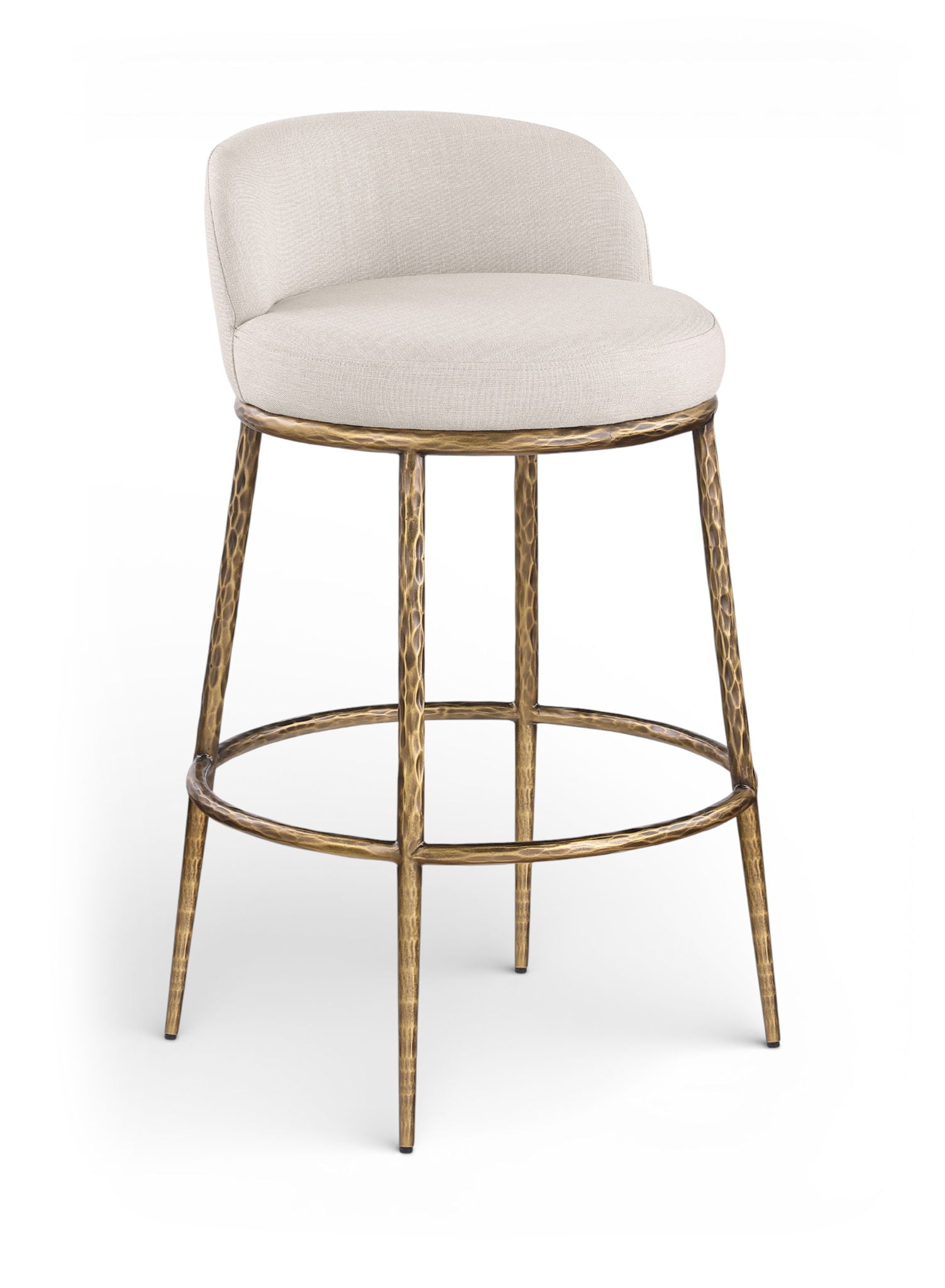 Ferro - Performance Fabric Upholstered Bar Stool - Antique Brass - Urban Living Furniture (Los Angeles, CA)