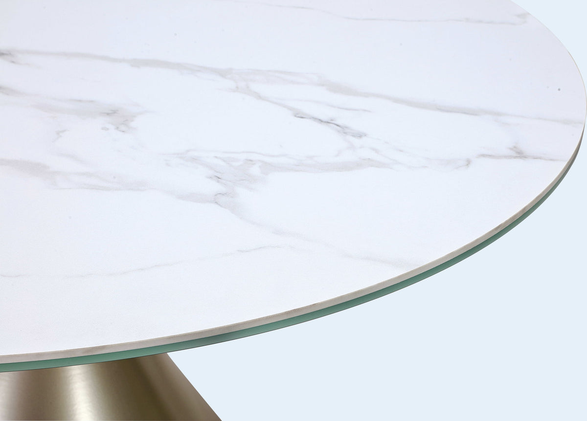 Winston - Stone Top Metal Base Round Dining Table