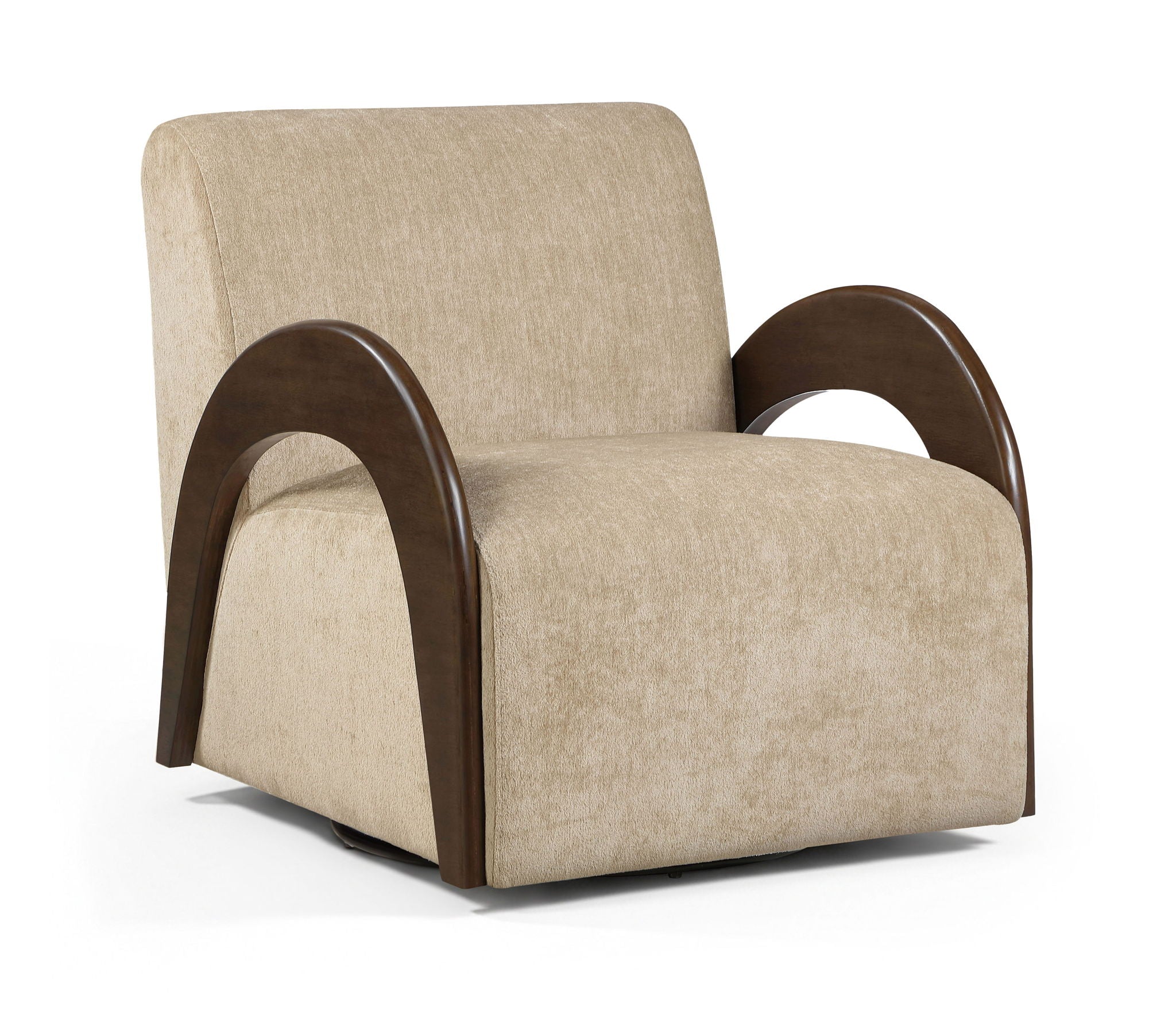 Neria - Chenille Fabric Upholstered Swivel Accent Chair - Painted Brown Base - Urban Living Furniture (Los Angeles, CA)