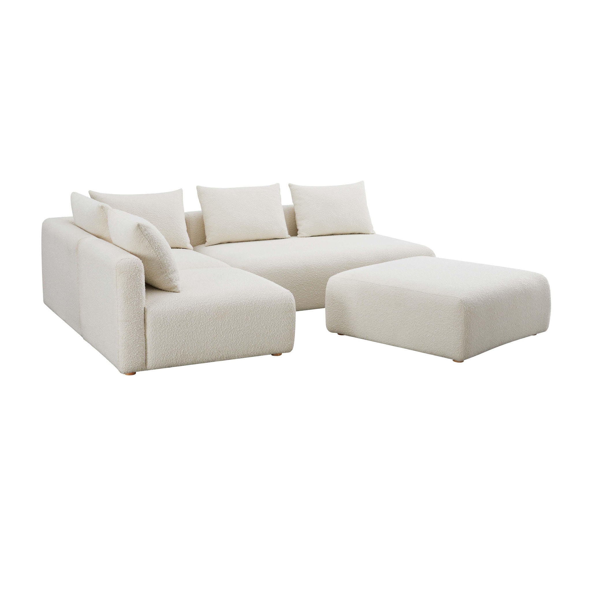 Hangover - Boucle 4-Piece Modular Chaise Sectional - Cream - Urban Living Furniture (Los Angeles, CA)