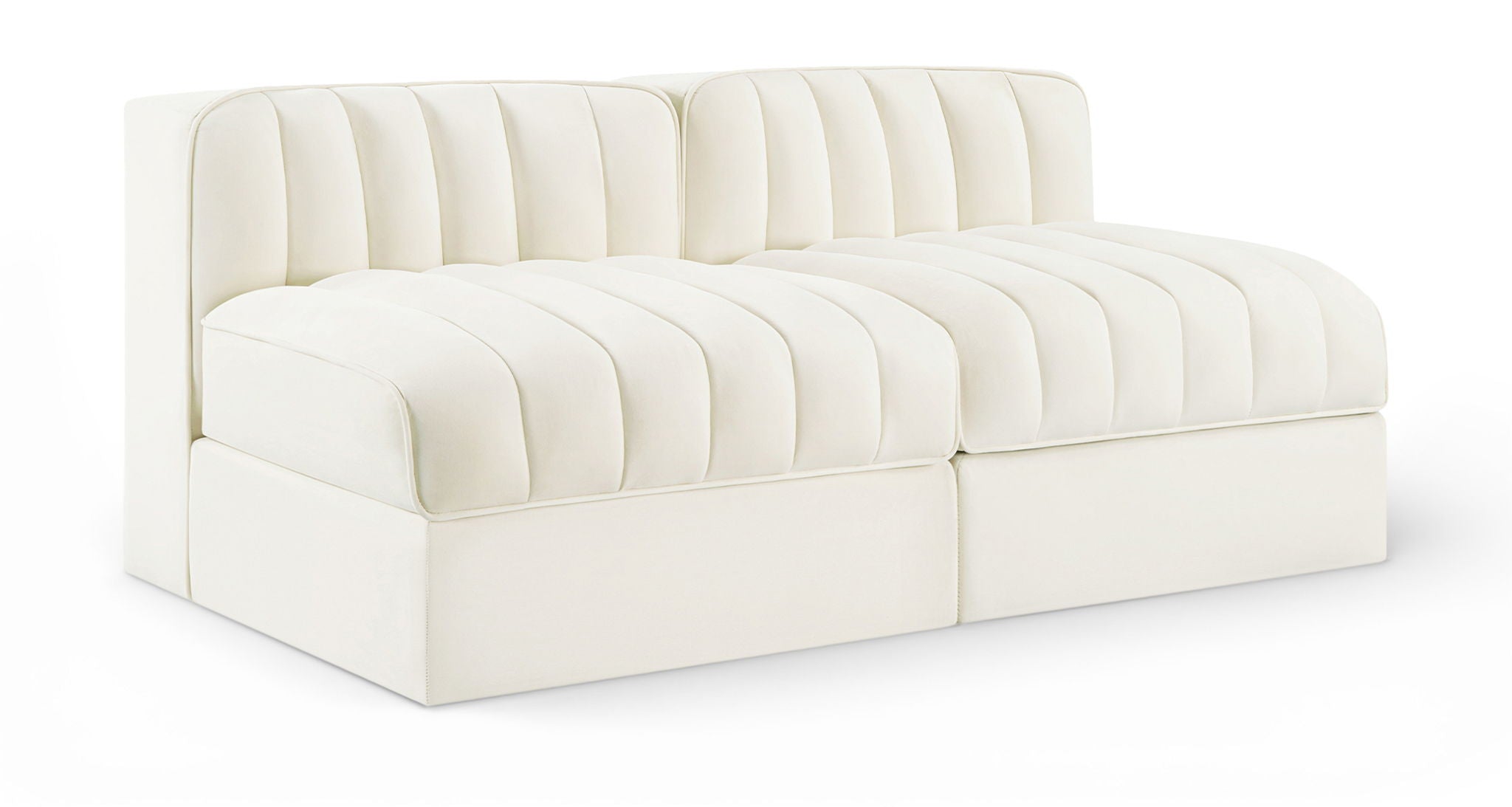 Rummi - Velvet Performance Fabric Upholstered 2 Piece Modular Armless Loveseat - Urban Living Furniture (Los Angeles, CA)
