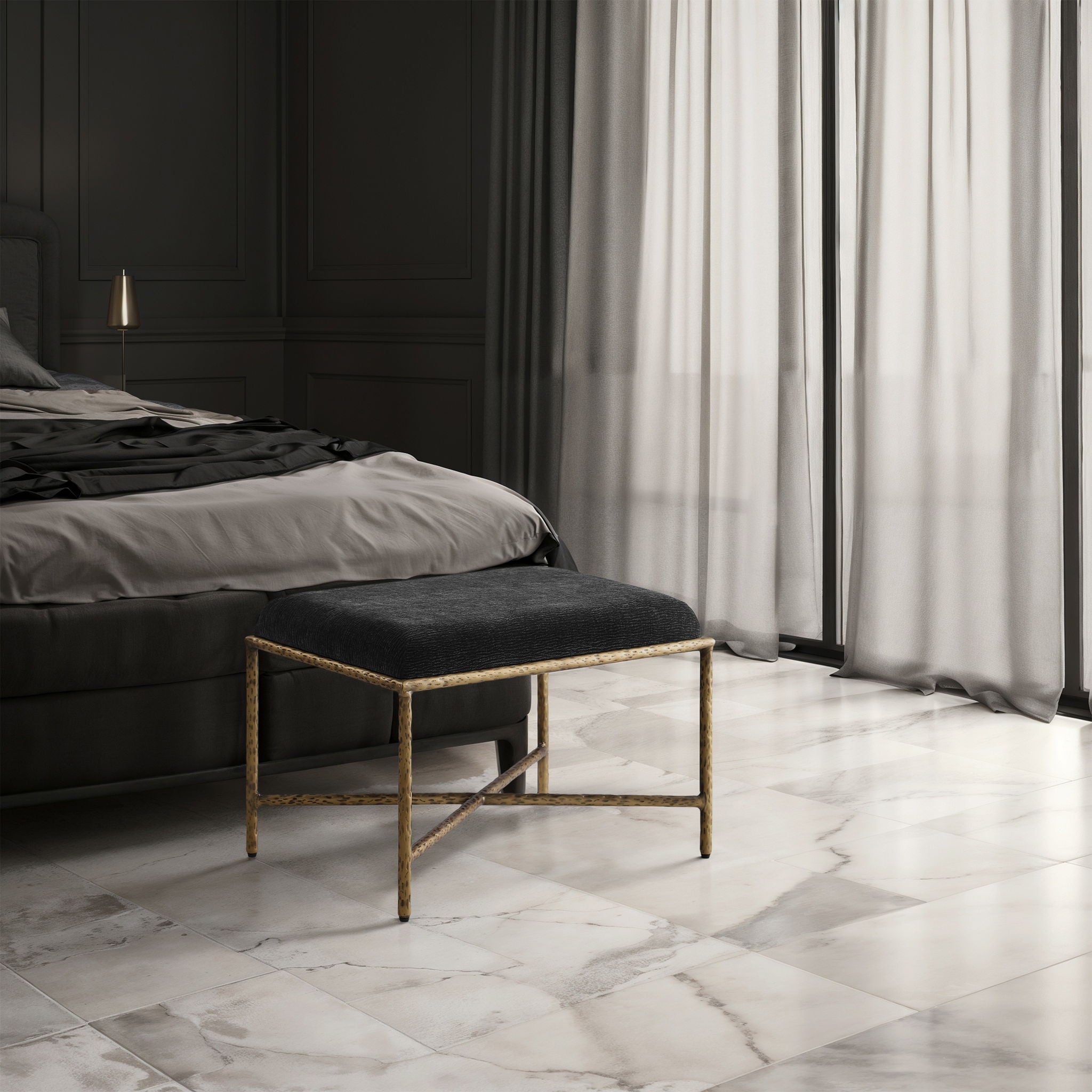 Valley - Bench With Gold Frame