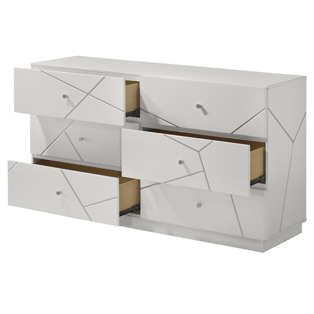 Esther - Dresser - White / Silver - Urban Living Furniture (Los Angeles, CA)