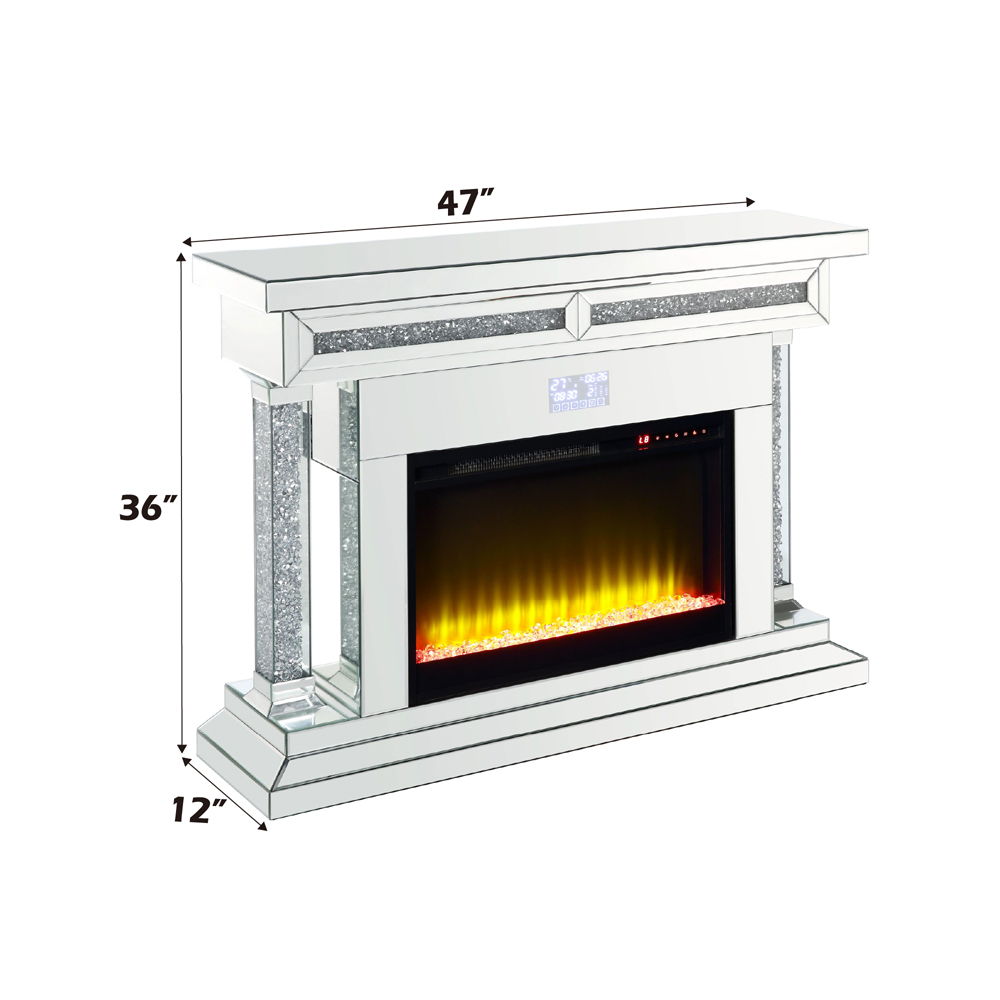 Noralie - Fireplace - Mirrored & Faux Diamonds - Wood - 36" - Urban Living Furniture (Los Angeles, CA)