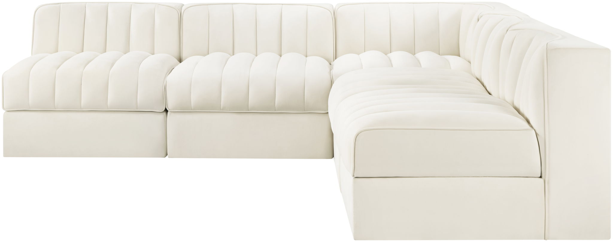 Rummi - Armless Velvet Performance Fabric Upholstered 5 Piece Modular Sectional - Urban Living Furniture (Los Angeles, CA)