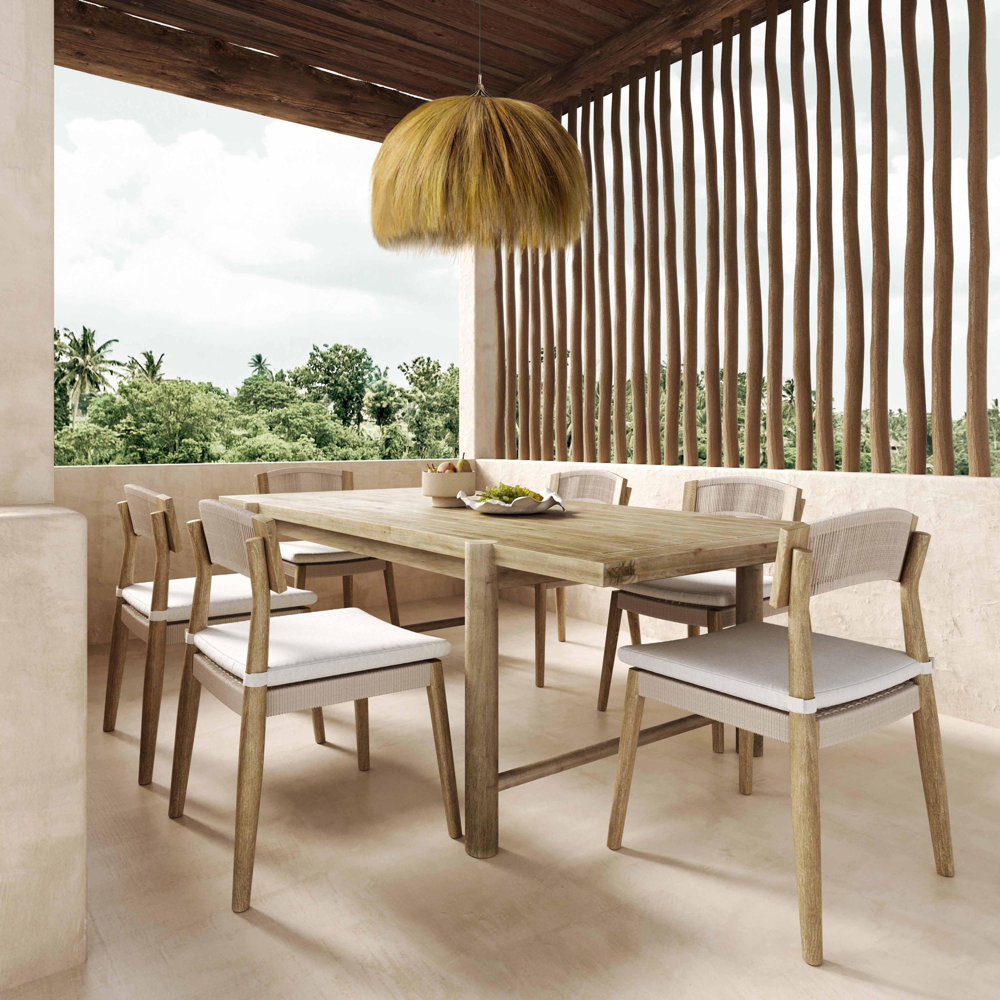 Gata - Outdoor Rectangular Dining Table - Light Teak - Urban Living Furniture (Los Angeles, CA)