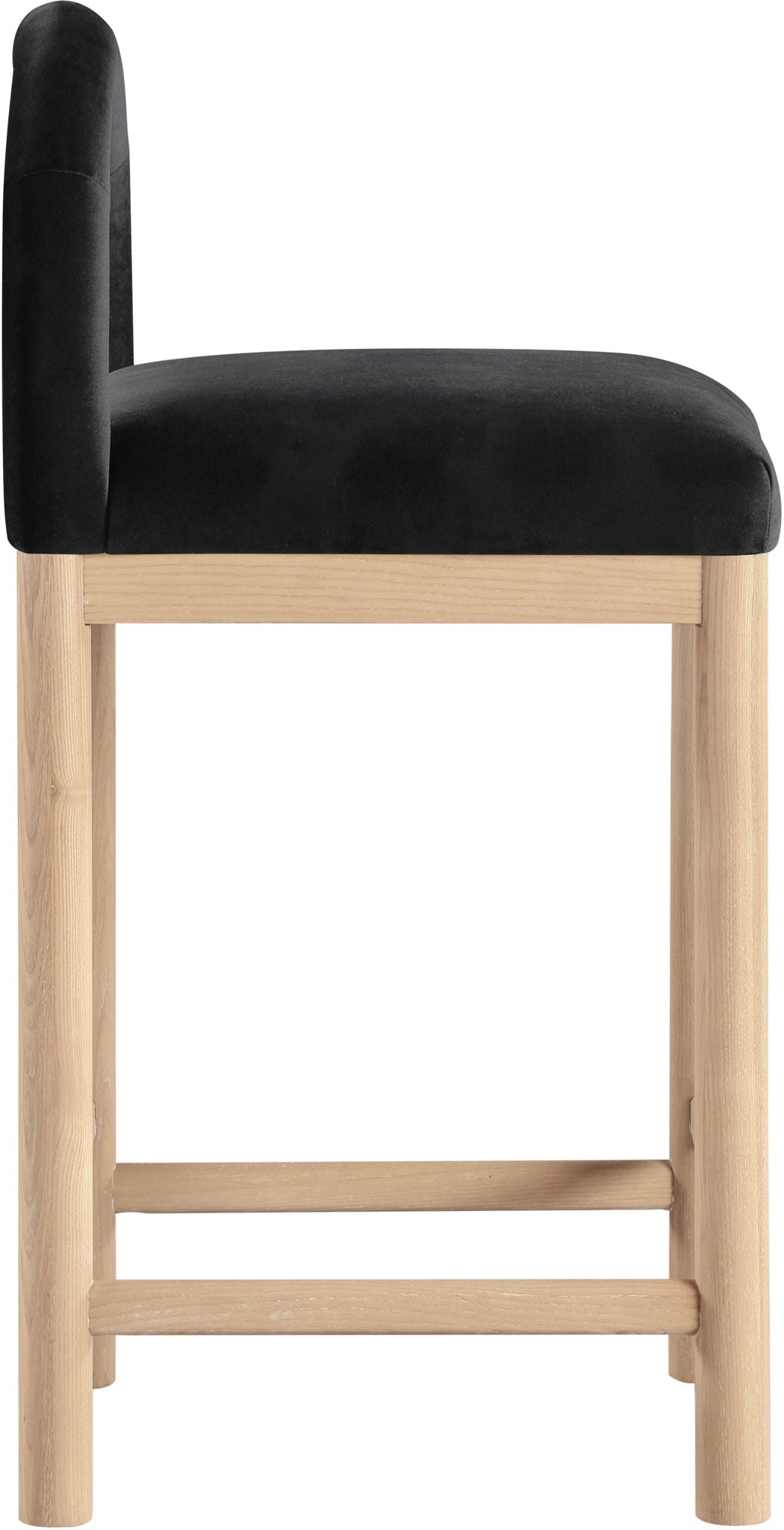 Conrad - Velvet Counter Stool With Natural Legs - Urban Living Furniture (Los Angeles, CA)