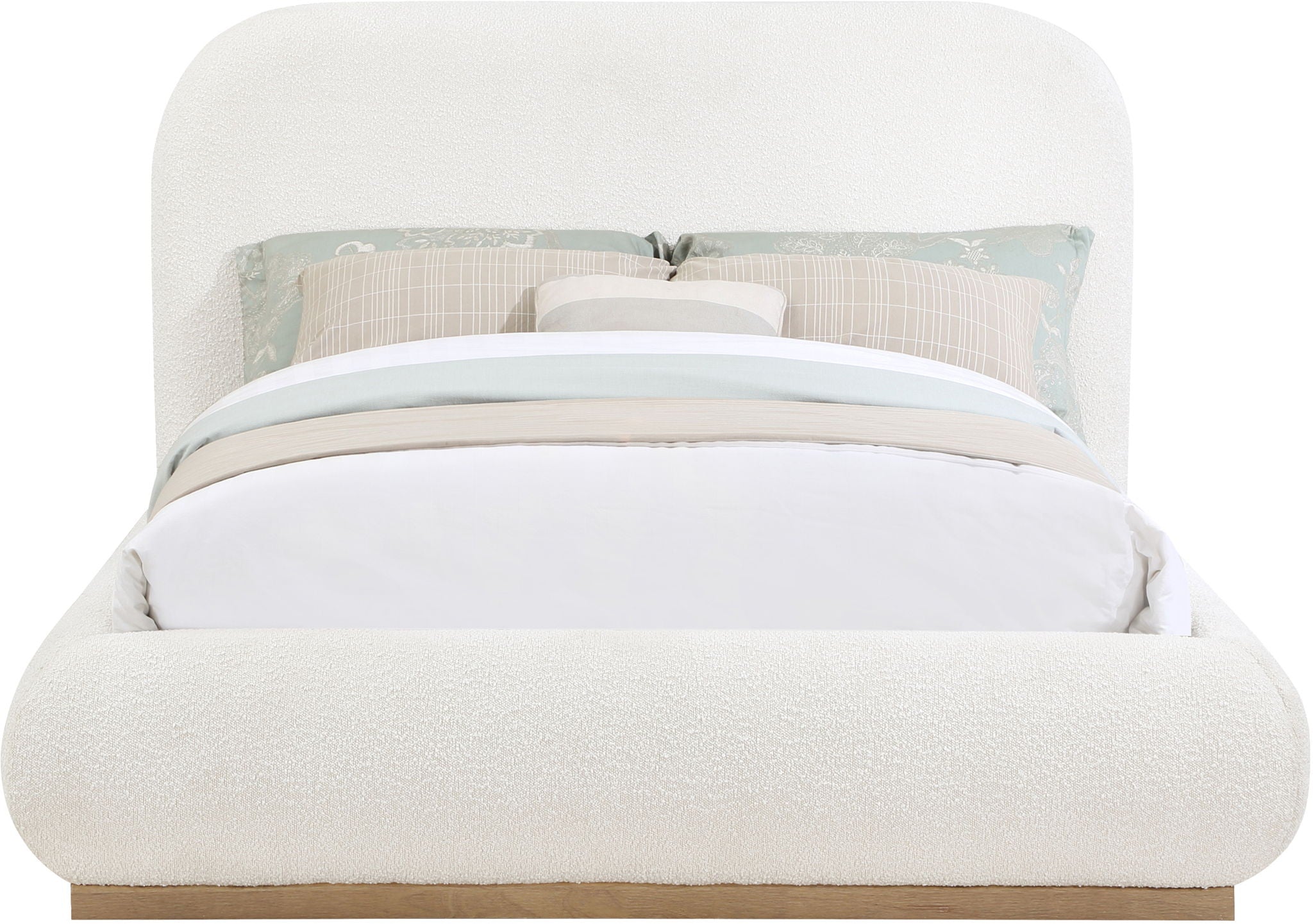 Vaughn - Boucle Bed With Natural Base - Urban Living Furniture (Los Angeles, CA)
