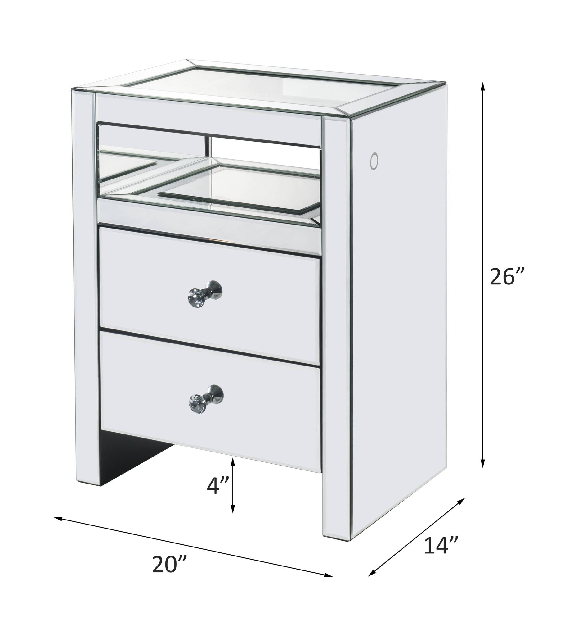 Dominic - Accent Table With LED - Mirrored - Urban Living Furniture (Los Angeles, CA)