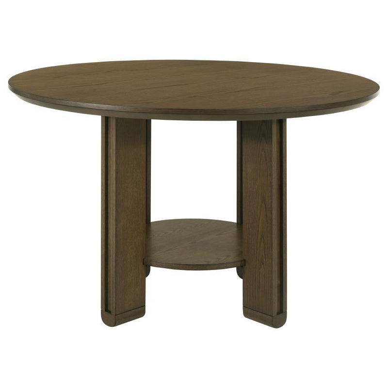 Ottowa - 5-Piece Round Wood Dining Room Table Set - Brown
