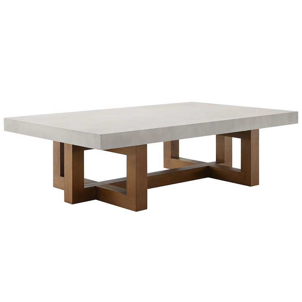 Keven - Coffee Table - Faux Concrete Top & Walnut  Finish - Urban Living Furniture (Los Angeles, CA)