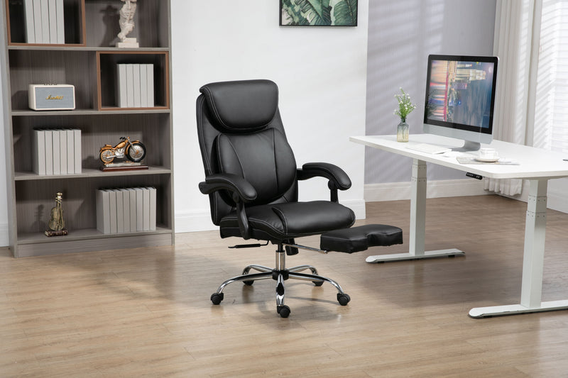 Big And Tall Office Chair, High Back Ergonomic Office Chair With Footrest, Executive Office Chair For Back Pain Relief - Black
