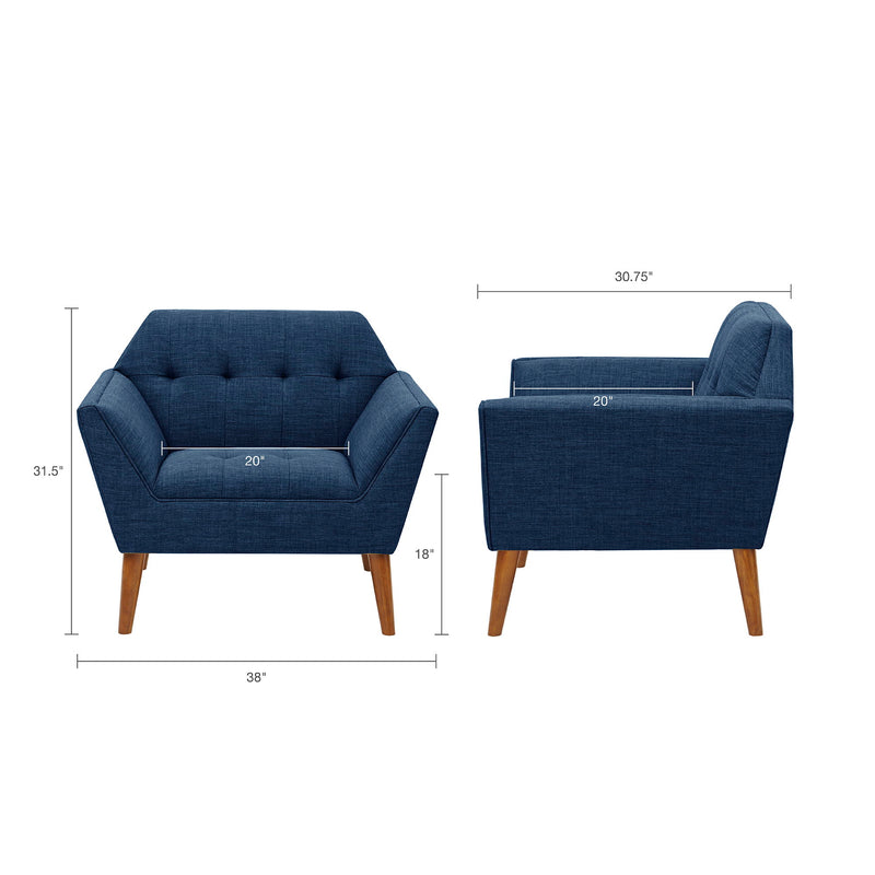 Mid-Century Modern Lounge Chair With Button Tufting