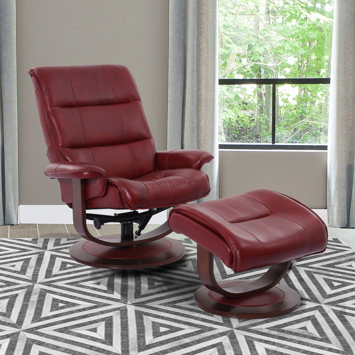 Knight - Manual Reclining Swivel Chair and Ottoman - Urban Living Furniture (Los Angeles, CA)
