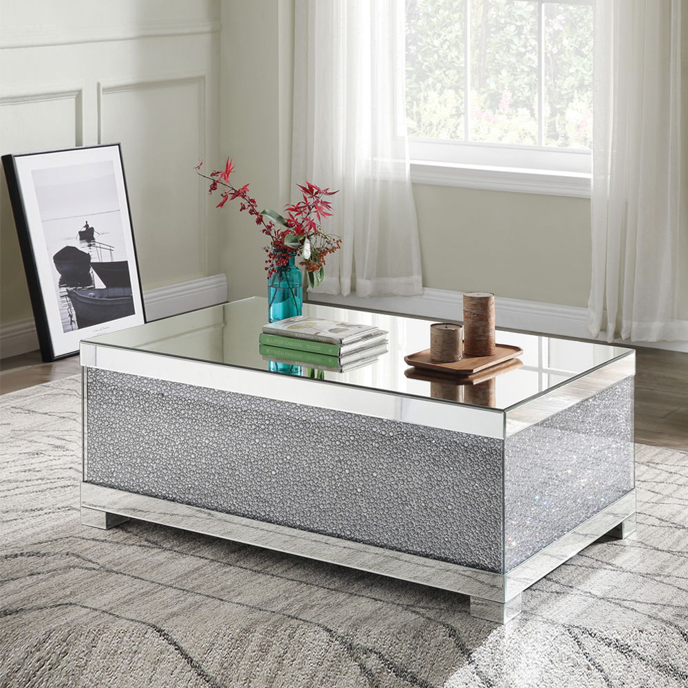 Mallika - Coffee Table - Mirrored & Faux Round Crystals - Urban Living Furniture (Los Angeles, CA)