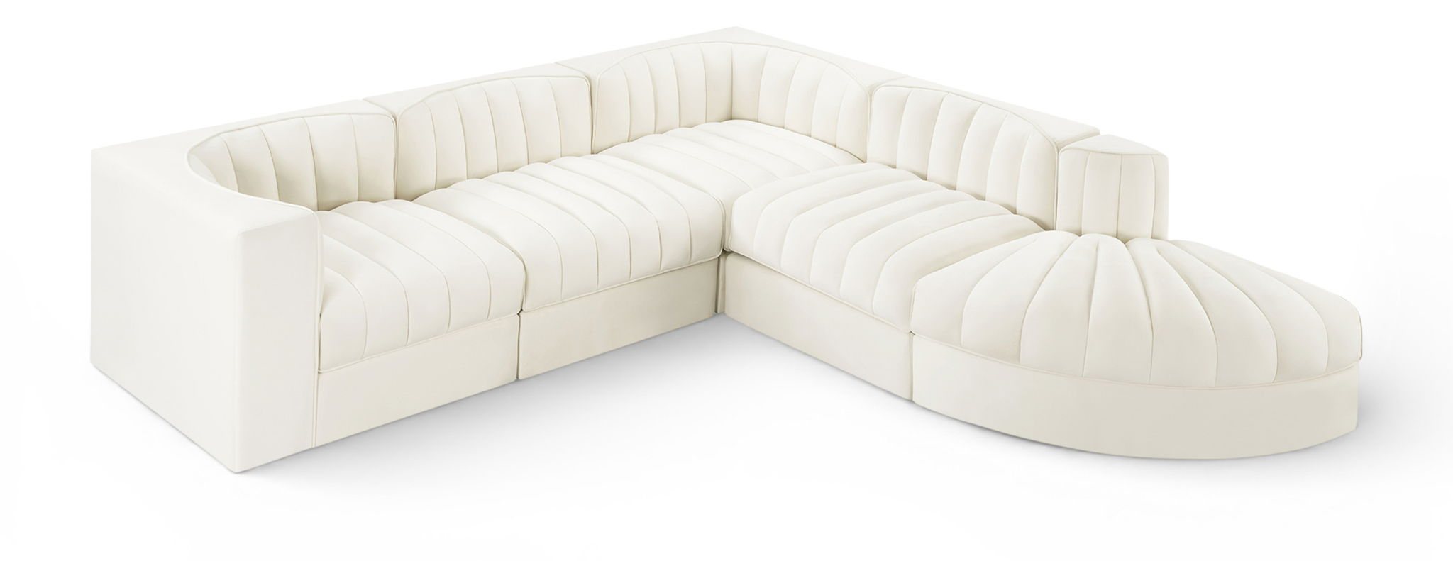 Rummi - Velvet Performance Fabric Upholstered 5 Piece Modular Sectional - Urban Living Furniture (Los Angeles, CA)