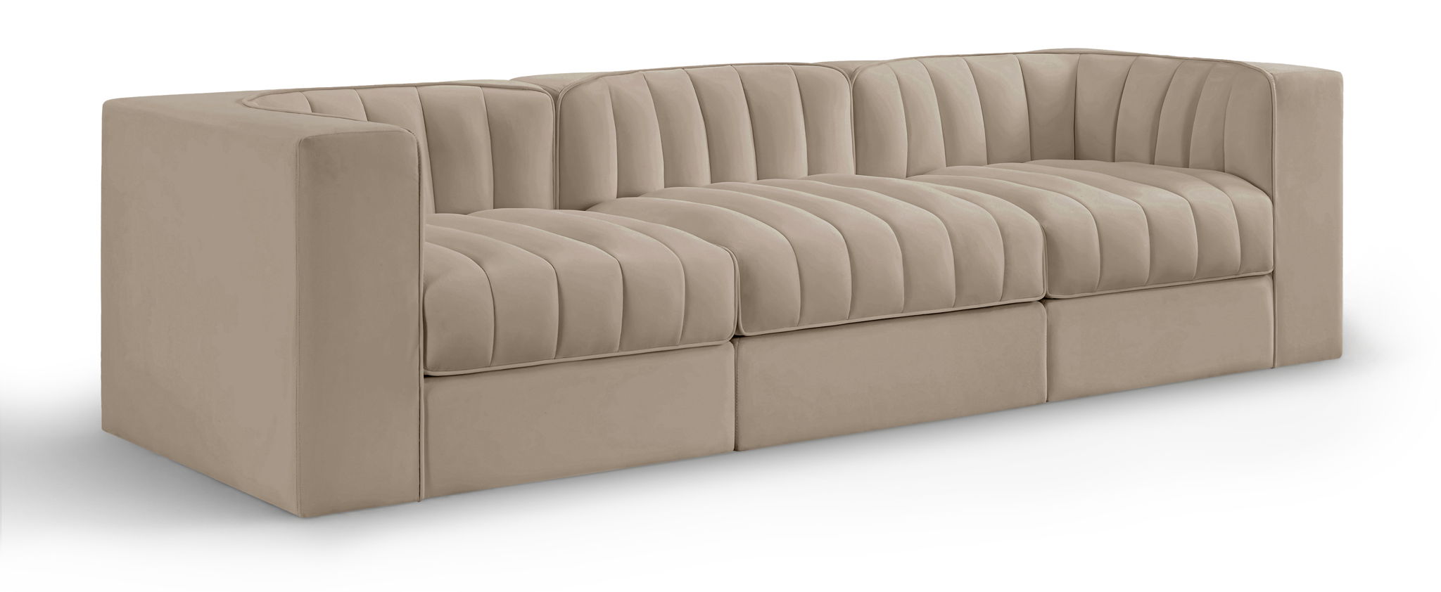 Rummi - Velvet Performance Fabric Upholstered 3 Piece Modular Sofa - Urban Living Furniture (Los Angeles, CA)