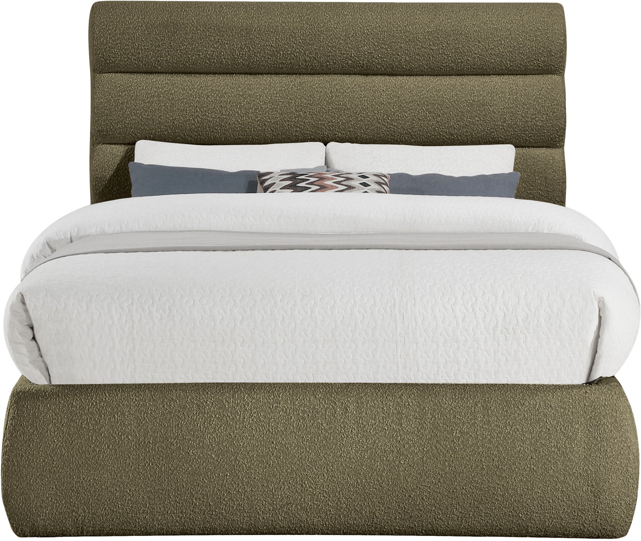 Adam - Boucle Fabric Bed With 52" Headboard