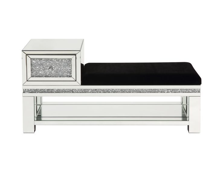 Noralie - Bench - Mirrored & Faux Diamonds - 24" - Urban Living Furniture (Los Angeles, CA)