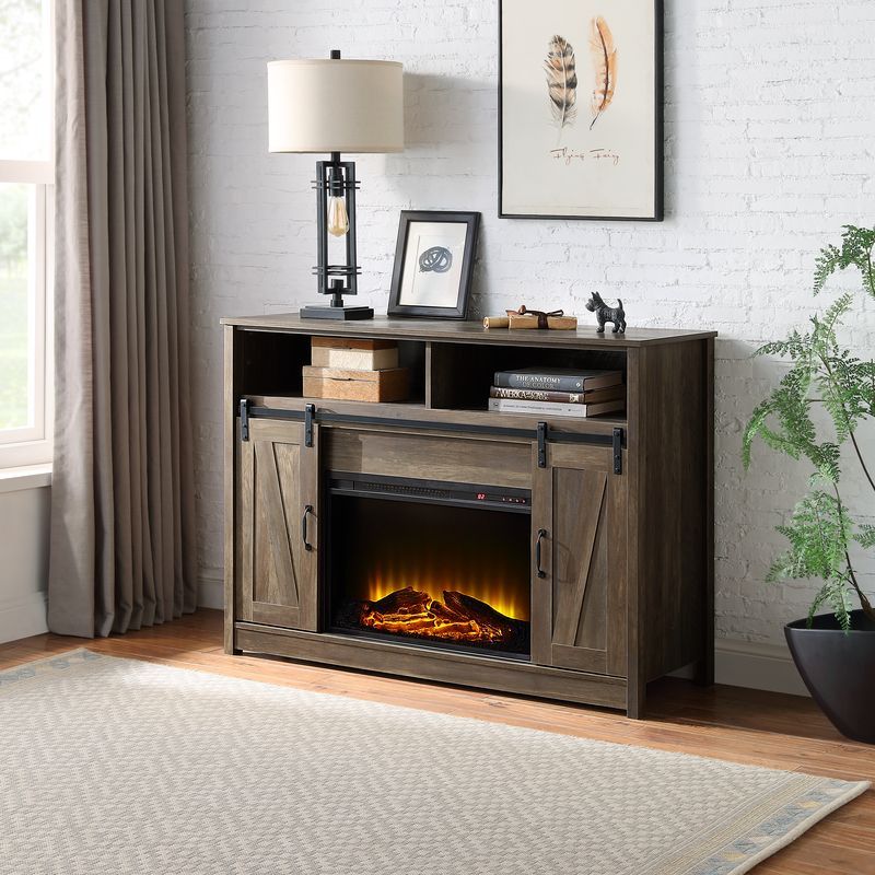 Tobias - Fireplace - Rustic Oak Finish - 38" - Urban Living Furniture (Los Angeles, CA)