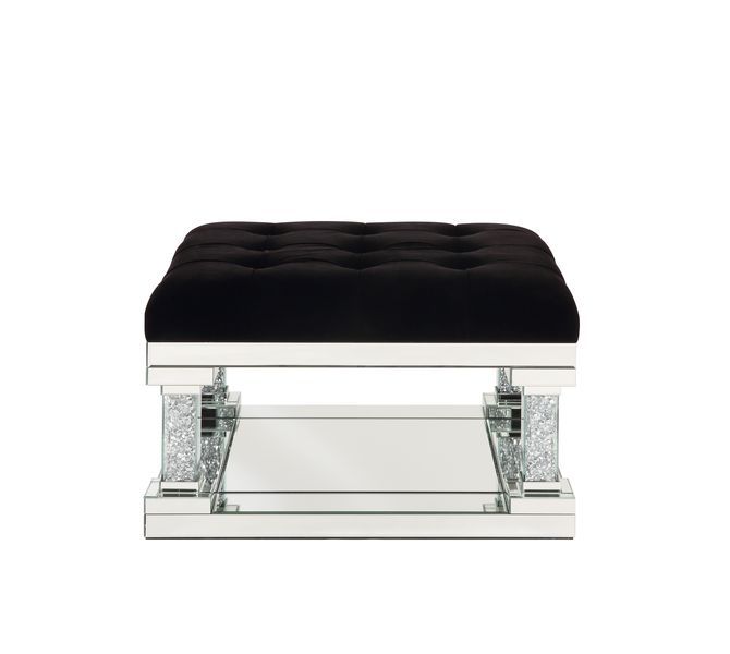 Noralie - Ottoman - Mirrored & Faux Diamonds - Urban Living Furniture (Los Angeles, CA)