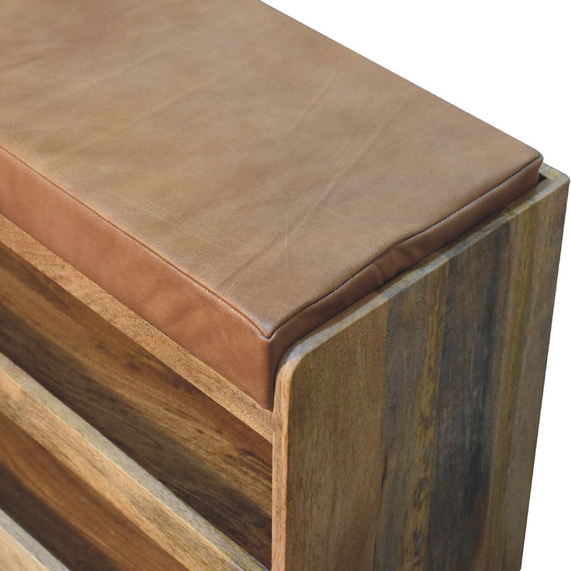 Buffalo - Hide Pull Out Shoe Storage Bench