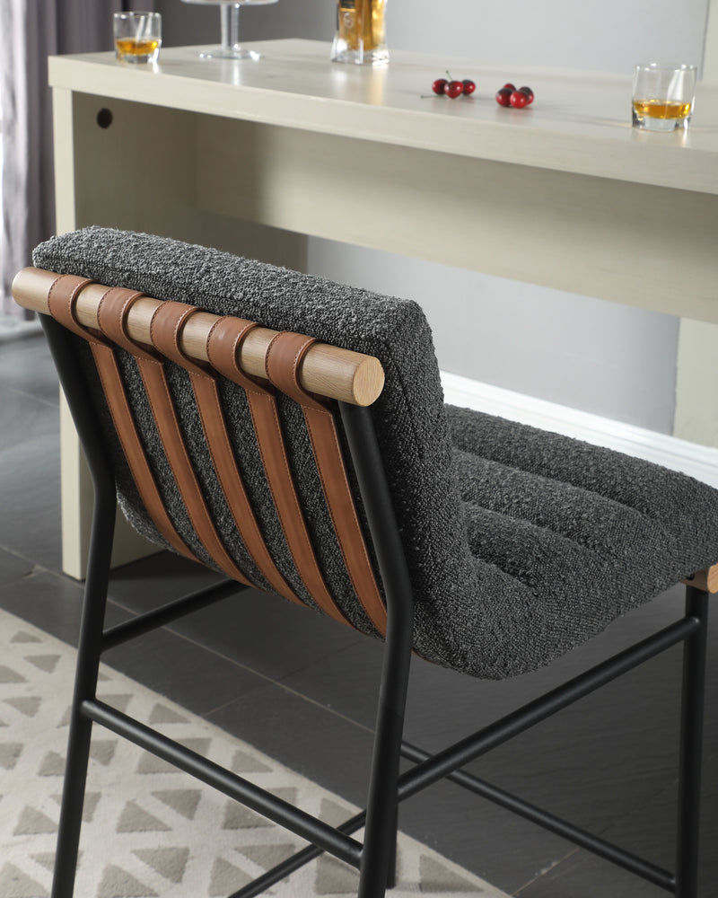 Lahni - 17" Boucle Fabric Counter Height Chair - Urban Living Furniture (Los Angeles, CA)