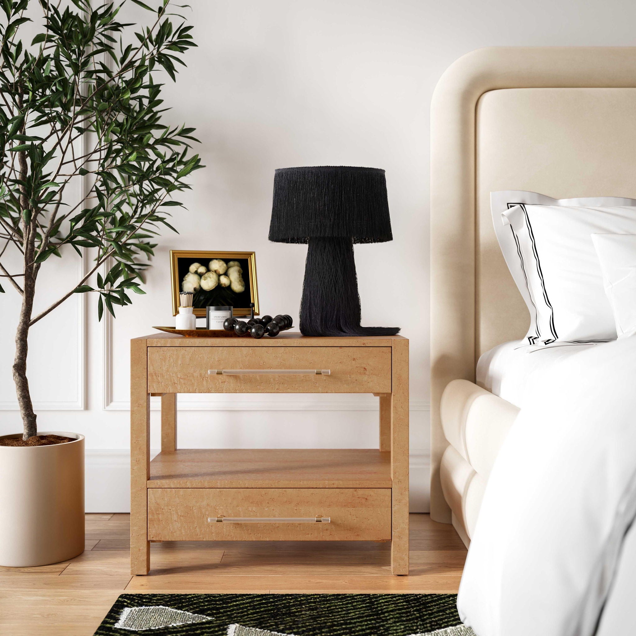 Brandyss - Birdseye Maple 2-Drawer Nightstand - Light Brown - Urban Living Furniture (Los Angeles, CA)