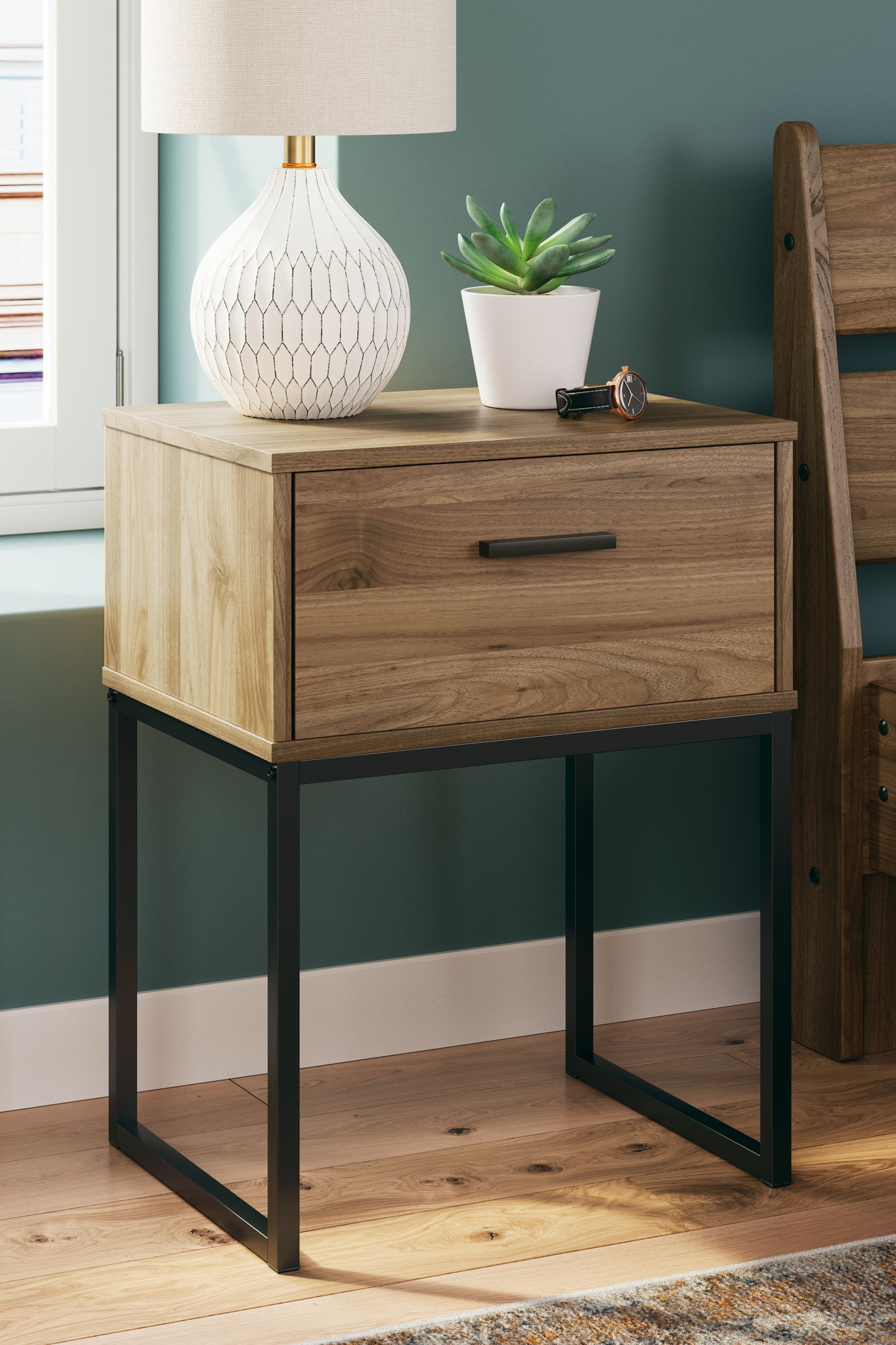 Deanlow - Honey - One Drawer Night Stand - Urban Living Furniture (Los Angeles, CA)