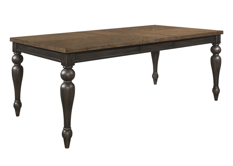 Hilara - Dining Table (18 Leaf) - Charcoal / Nutmeg