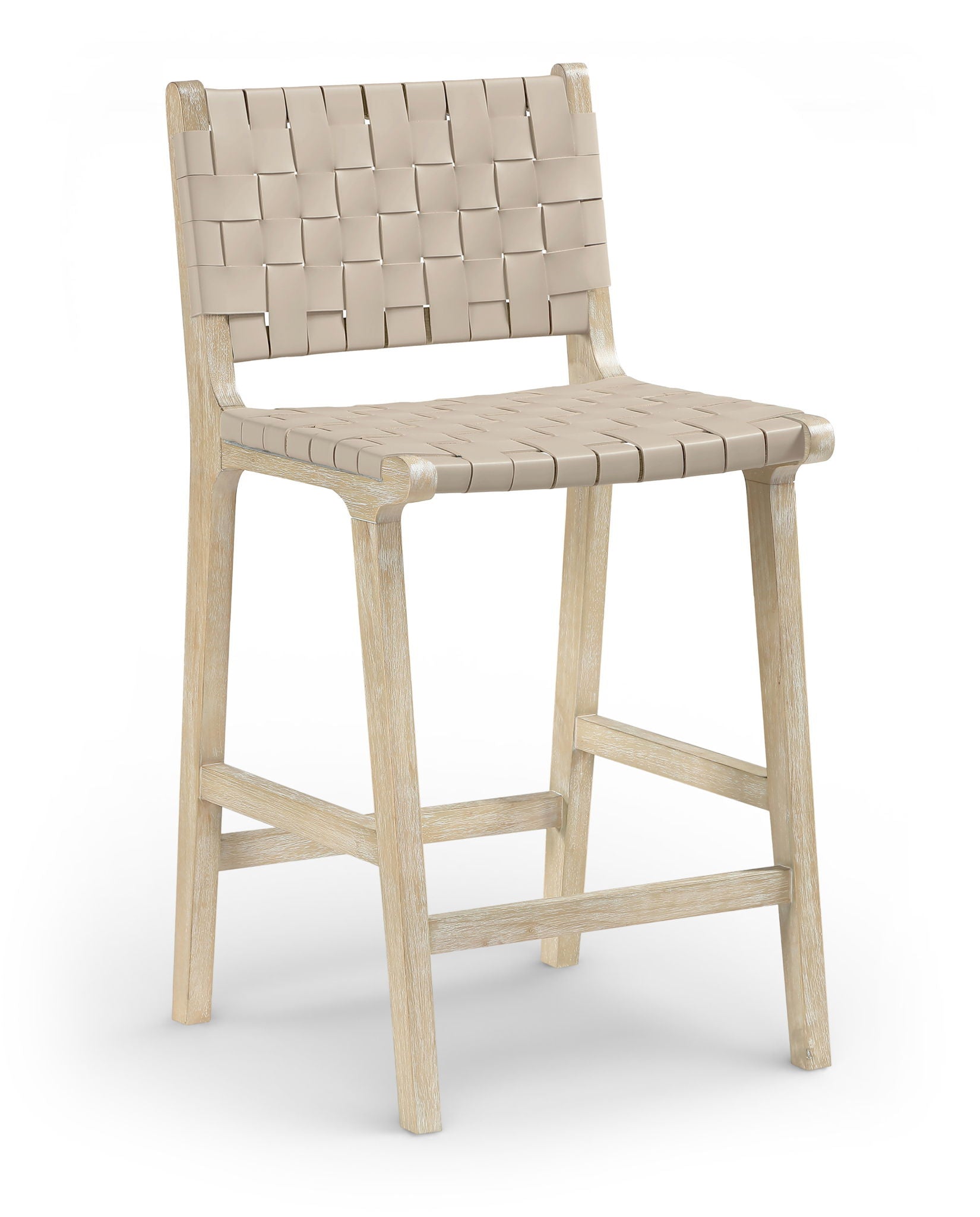 Entwine - Vegan Leather Upholstered Counter Stool - Painted Natural - Urban Living Furniture (Los Angeles, CA)